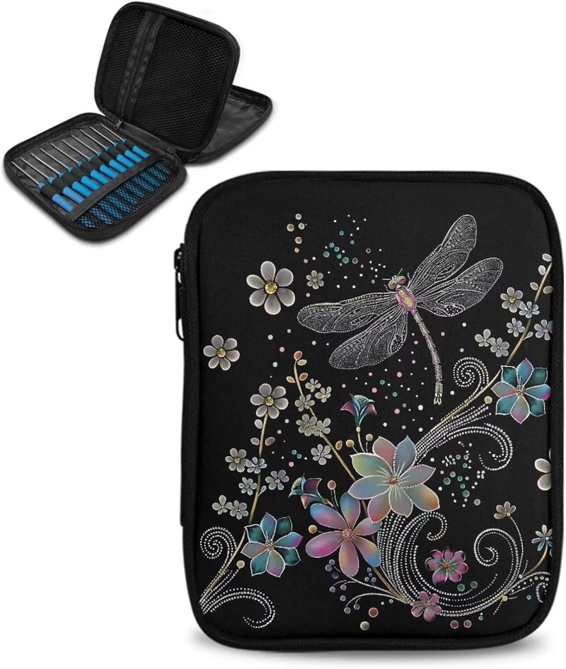 Kathyboom Dragonfly Organizer Case for Interchangeable Circular Knitting Needles, Crochet Hooks and Knitting Accessories, Keep All in Place and Easy to Carry - Image 1
